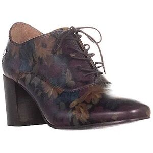 Patricia Nash Mara Floral Oxford Shooties Shoes Size 7.5 7 1/2 Leather